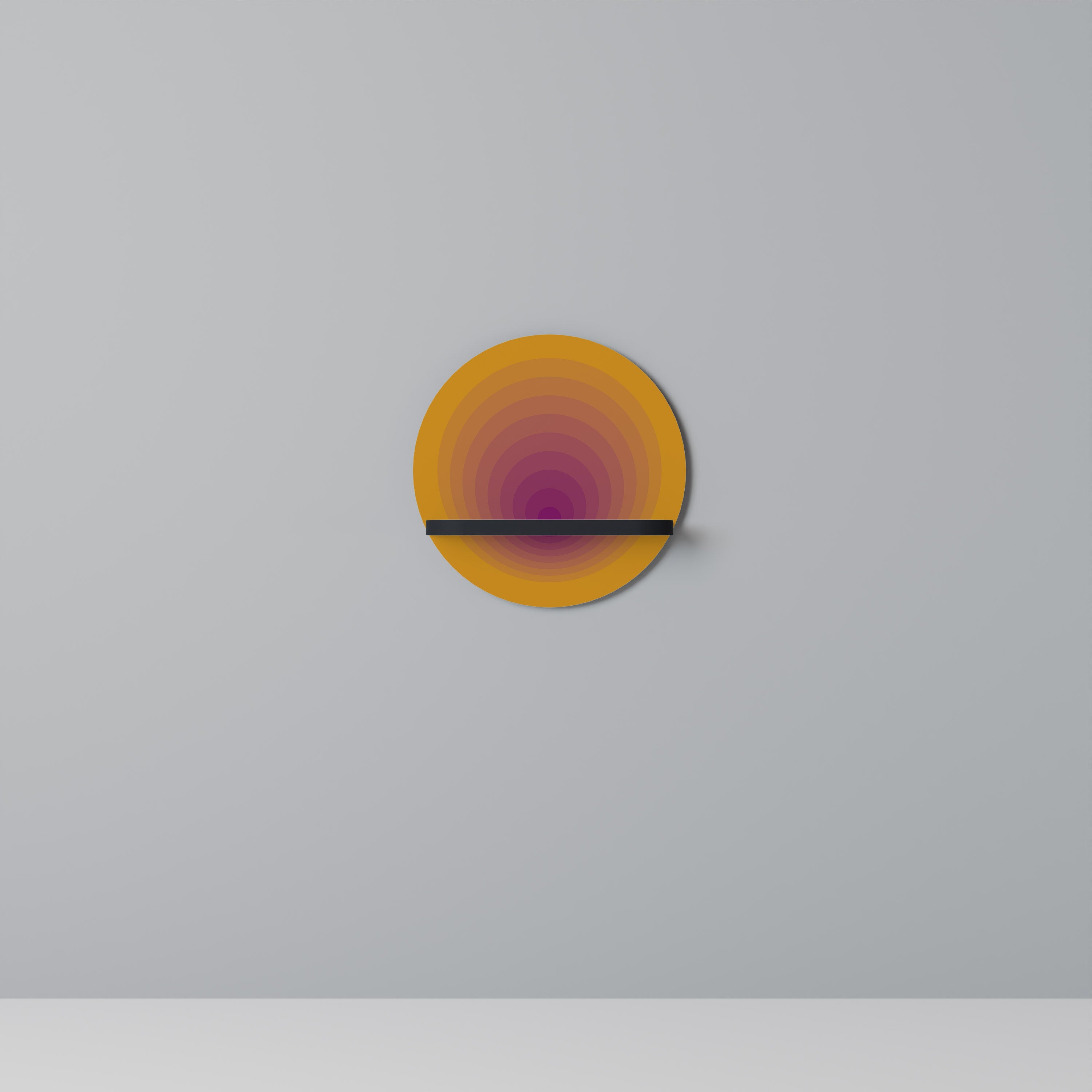 BLUSH GRADIENT Rund konsthylla i svart finish