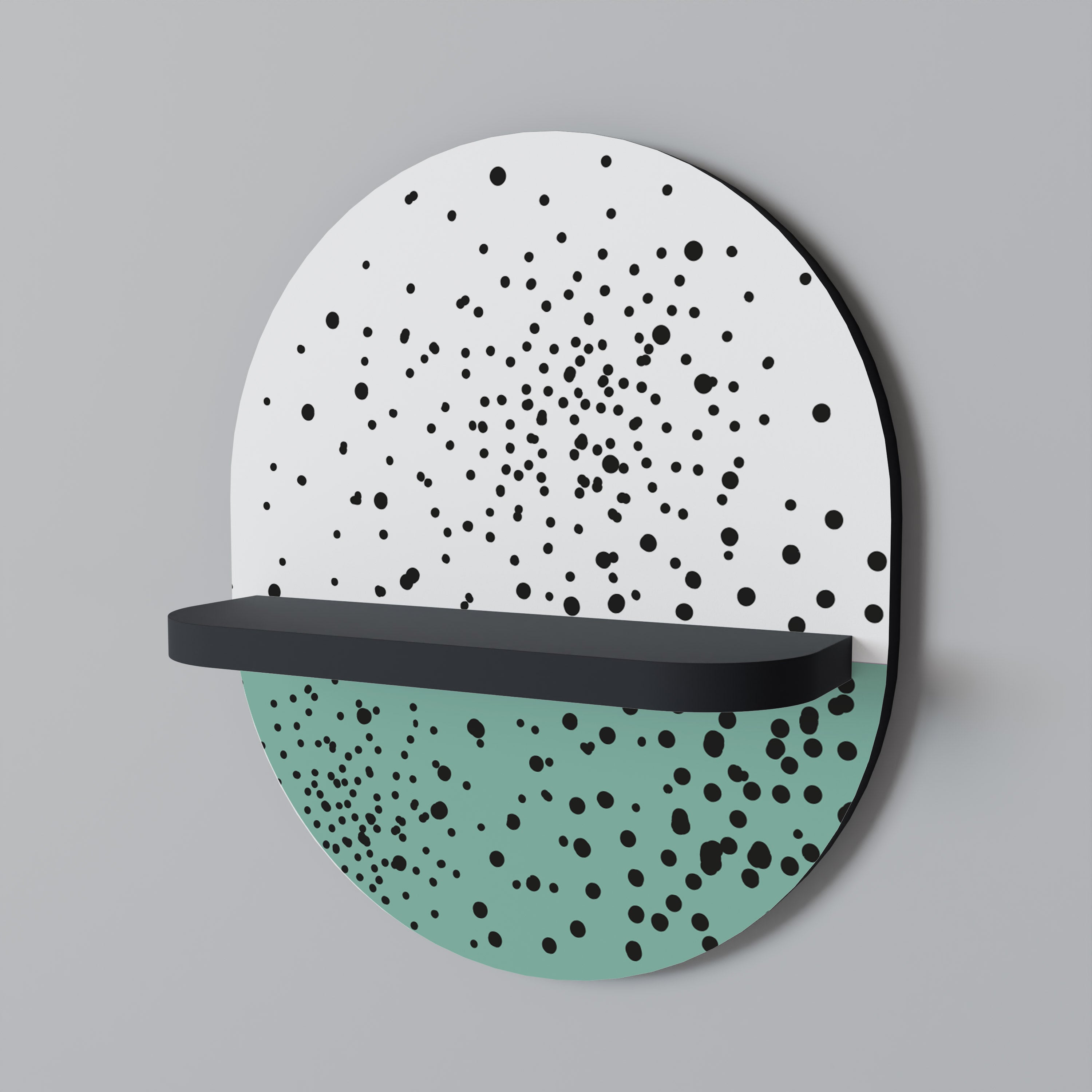 Prickade GLÄDJER Oval konsthylla i svart finish