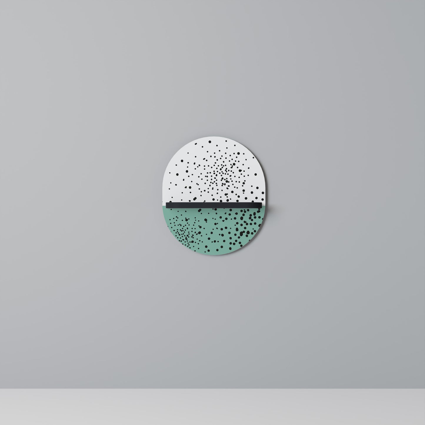 DOTTED DELIGHTS Oval Art Shelf In Black Finish