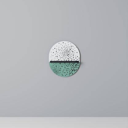 DOTTED DELIGHTS Oval Art Shelf In Black Finish