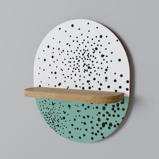 DOTTED DELIGHTS Oval Art Shelf In Oak Effect