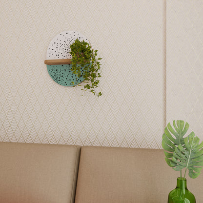 Prickade GLÄDJER Oval konsthylla i ekeffekt