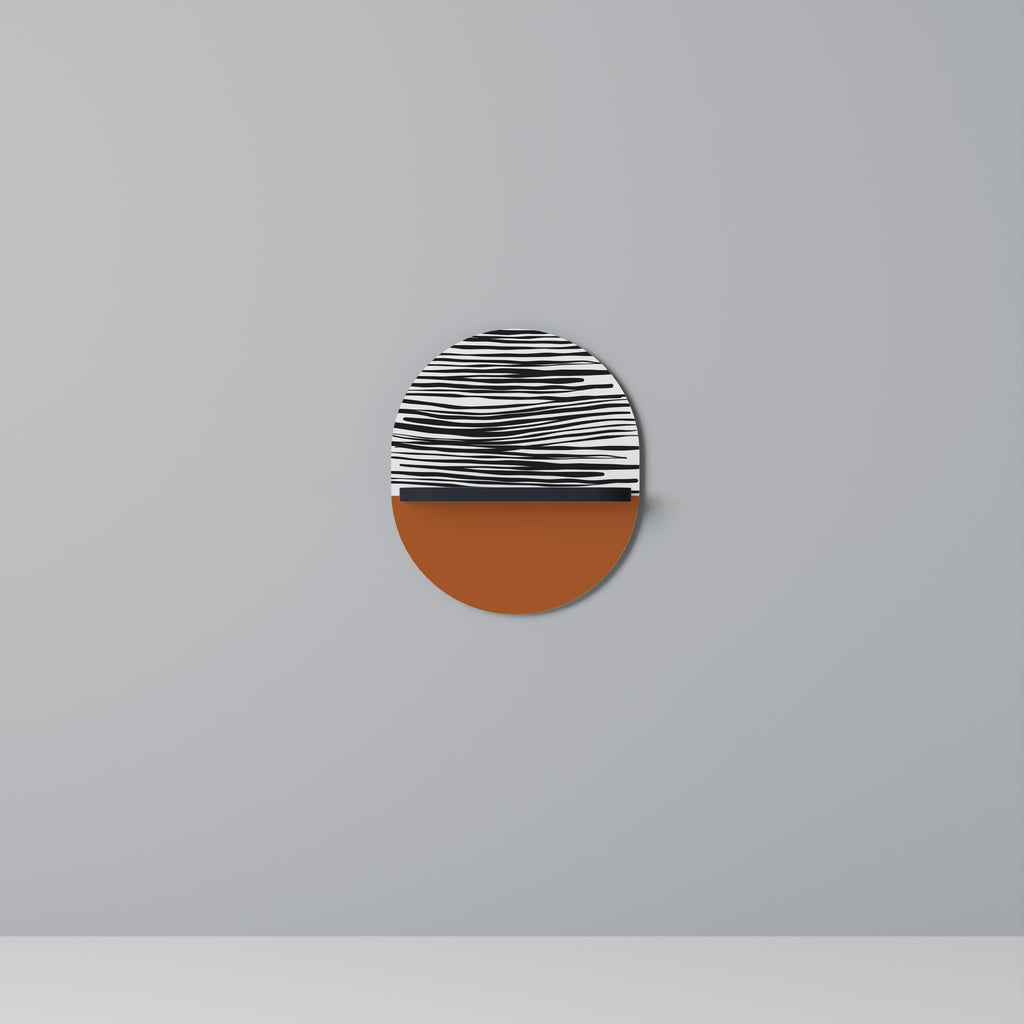 STRÅLANDE ZEBRA Oval konsthylla i svart finish