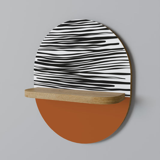 RADIANT ZEBRA Oval Art Shelf In Oak Effect