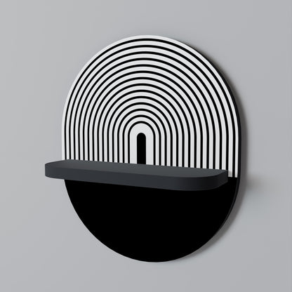 DUSK VIBRATION Oval Art Shelf In Black Finish