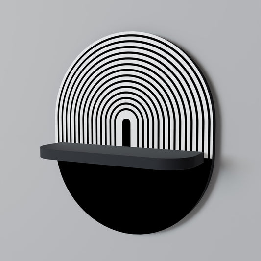 DUSK VIBRATION Oval Art Shelf In Black Finish