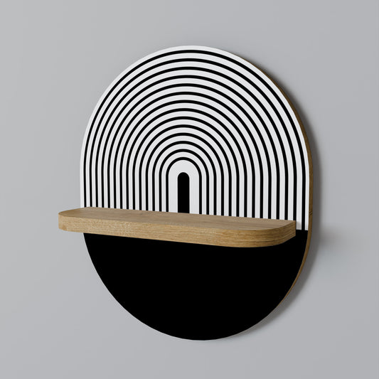 DUSK VIBRATION Oval Art Shelf In Oak Effect