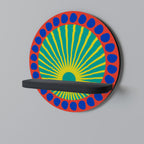 SHIMMER SPECTRUM Round Art Shelf In Black Finish