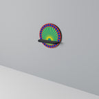 SHIMMER SPECTRUM Round Art Shelf In Black Finish