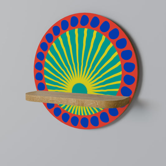 SHIMMER SPECTRUM Round Art Shelf In Oak Effect