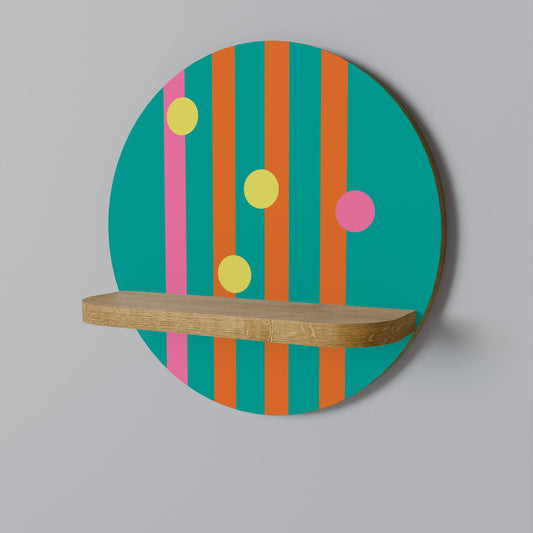 SOMEWHERE IN BETWEEN Round Art Shelf In Oak Effect