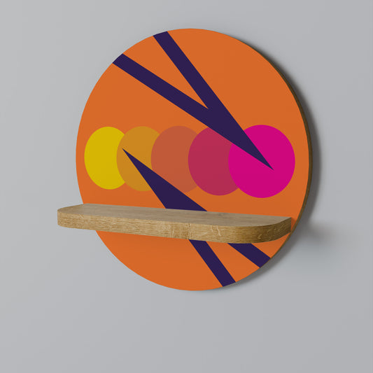 ON THE DOT BLADE Round Art Shelf In Oak Effect
