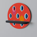 SYNCHRO ON FIRE Round Art Shelf In Black Finish