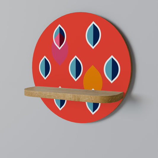 SYNCHRO ON FIRE Round Art Shelf In Oak Effect