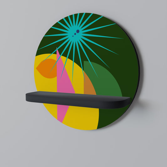 RADIANT RAY Rund konsthylla i svart finish