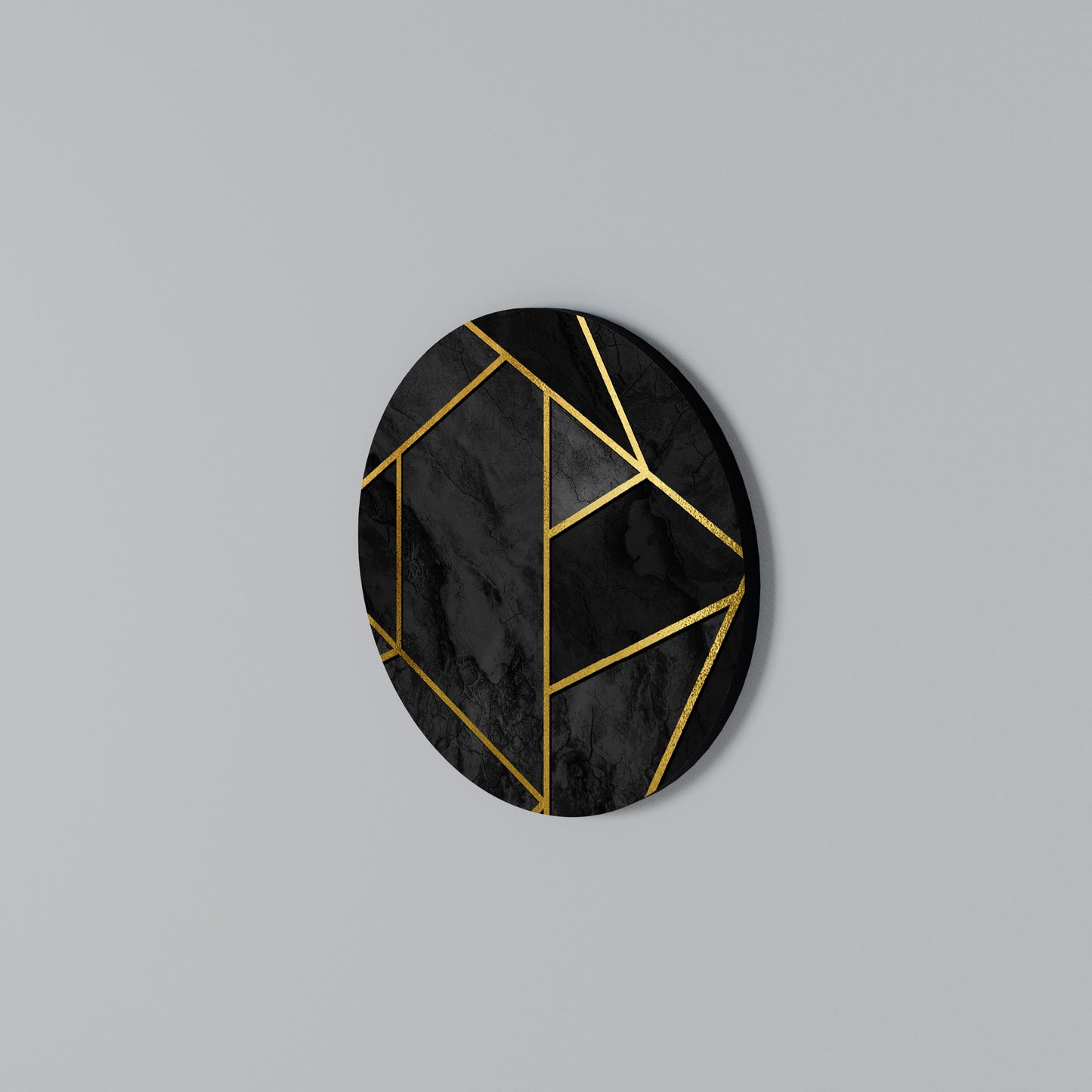 GLINTING GEOMETRIC DREAMS Round Wall Art