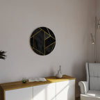 GLINTING GEOMETRIC DREAMS Round Wall Art