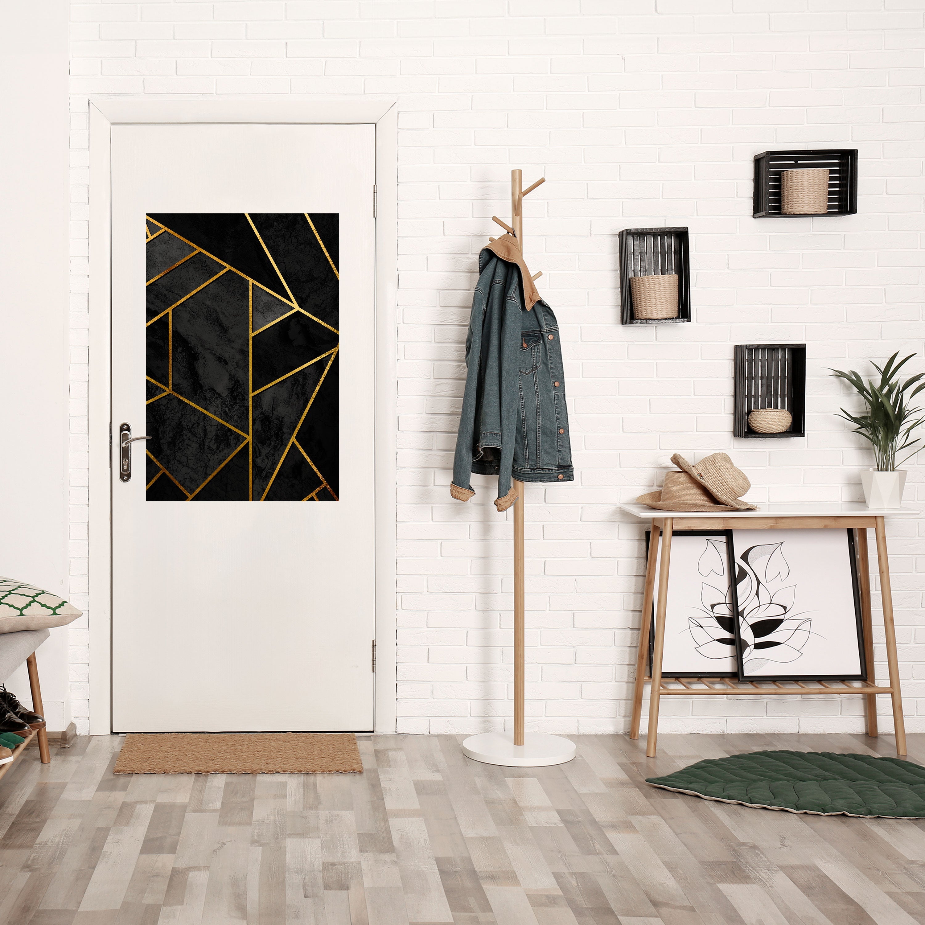 GLITTERANDE GEOMETRISKA DRÖMMAR Vertikal poster med självhäftande text