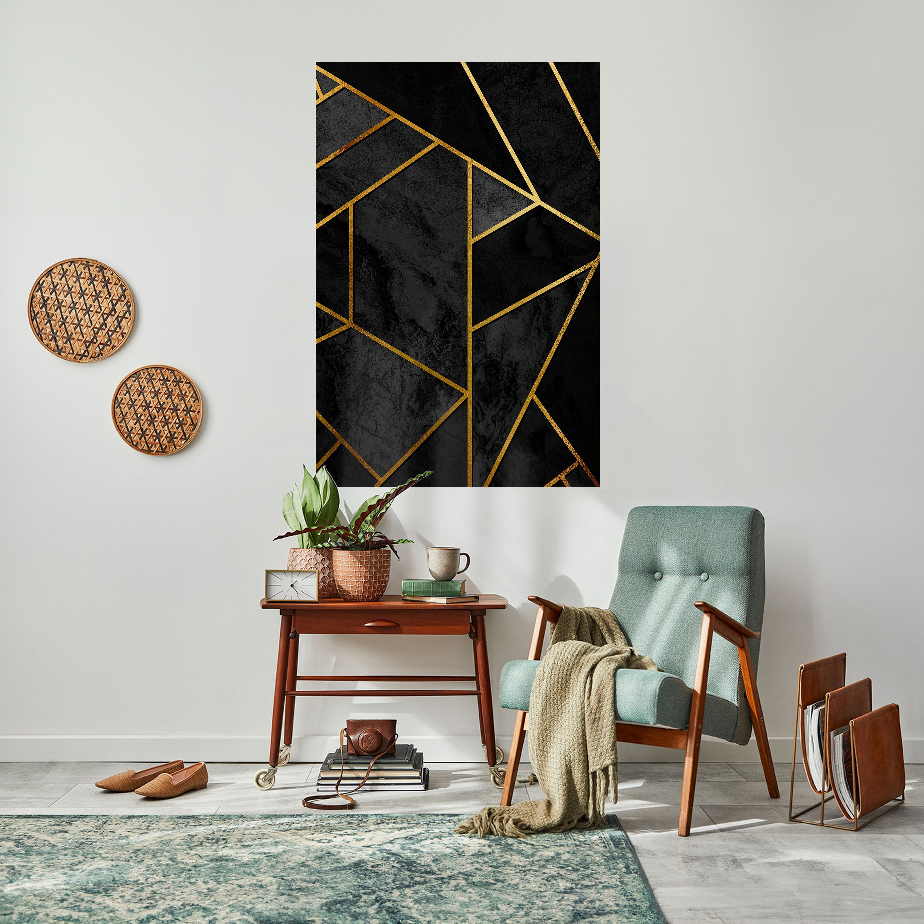 GLITTERANDE GEOMETRISKA DRÖMMAR Vertikal poster med självhäftande text
