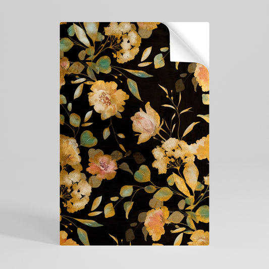 MODEST BLOMSTERIG vertikal poster med självhäftande motiv