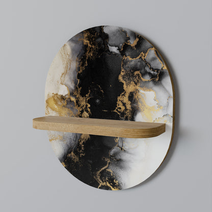 MARBLE OF MORGEN Oval konsthylla i ekeffekt