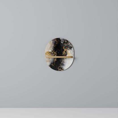 MARBLE OF MORGEN Oval konsthylla i ekeffekt