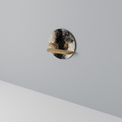 MORGONS MARBAR Rund konsthylla i ekeffekt
