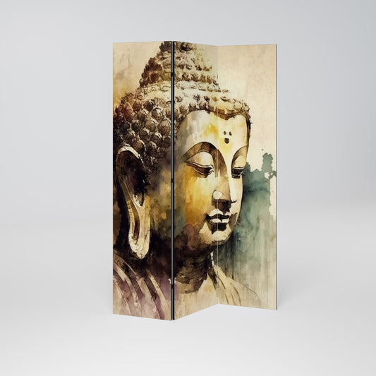 LUGN BUDDHA VISKNINGAR Dekorativ rumsavdelare med 3 paneler