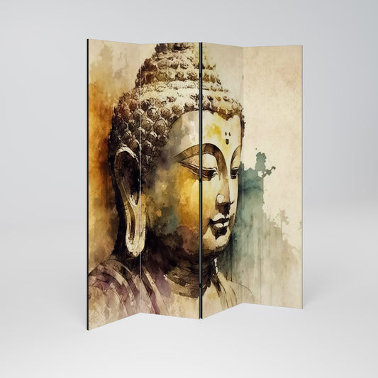 LUGN BUDDHA VISKNINGAR Dekorativ rumsavdelare med 4 paneler
