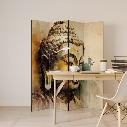 LUGN BUDDHA VISKNINGAR Dekorativ rumsavdelare med 4 paneler