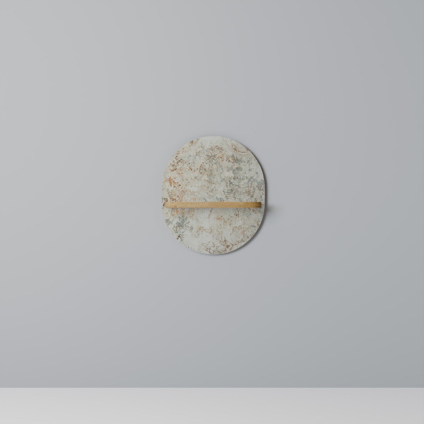 BLOCKAD ELEGANCE Oval konsthylla i ekeffekt