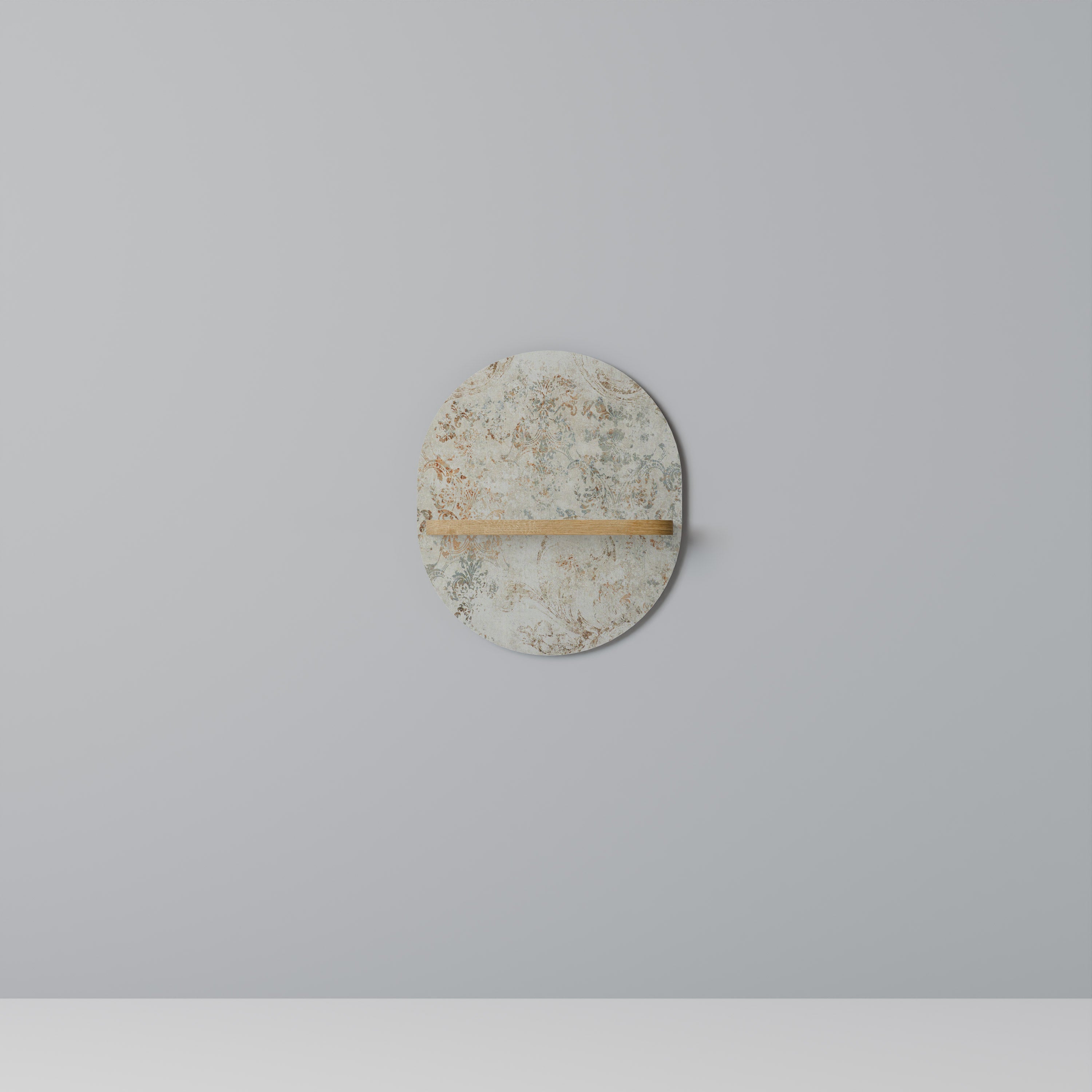 BLOCKAD ELEGANCE Oval konsthylla i ekeffekt