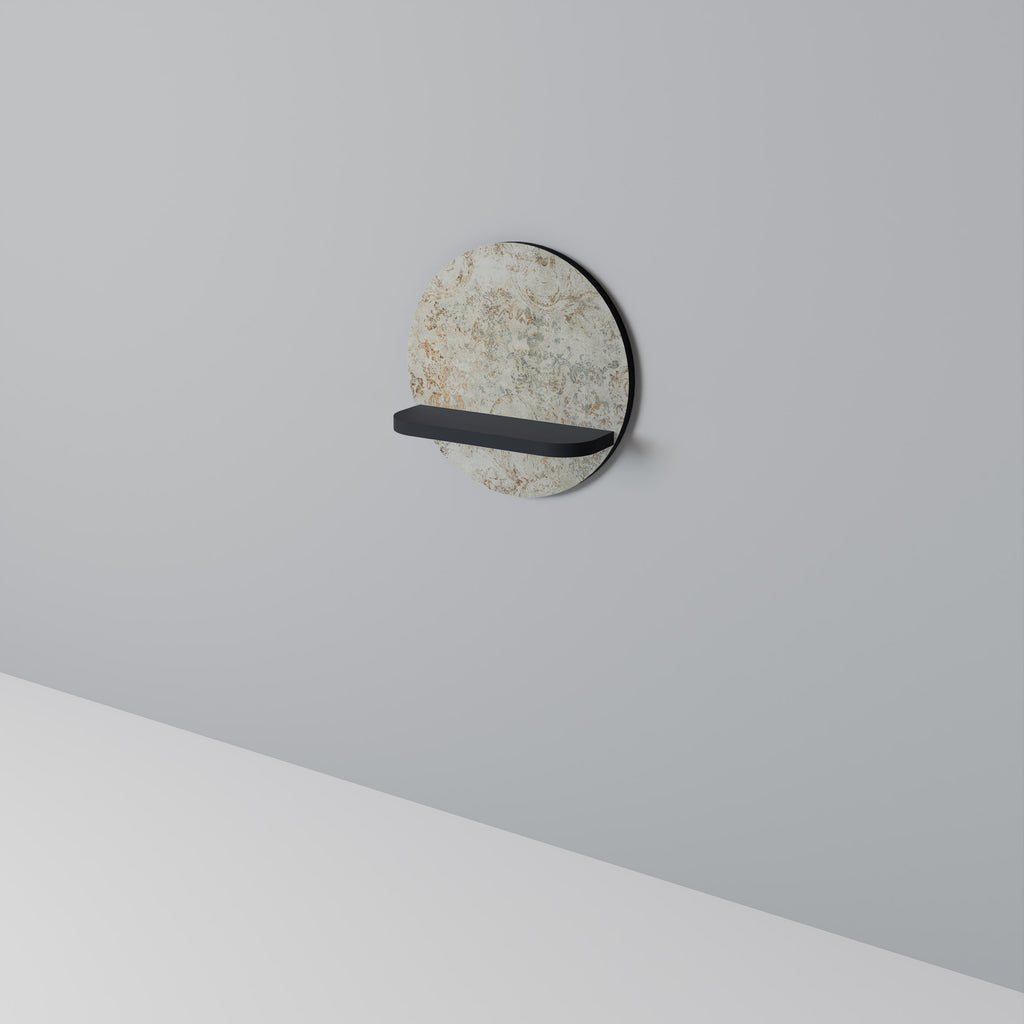 BLOCKAD ELEGANCE Rund konsthylla i svart finish