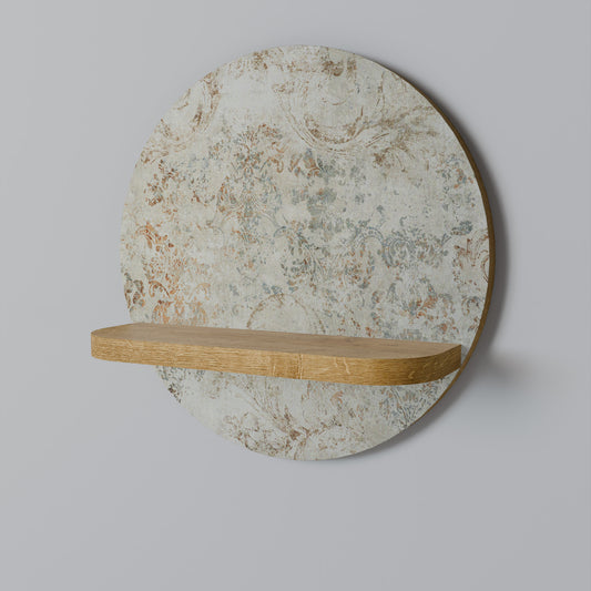 FADED ELEGANCE Round Art Shelf In Oak Effect