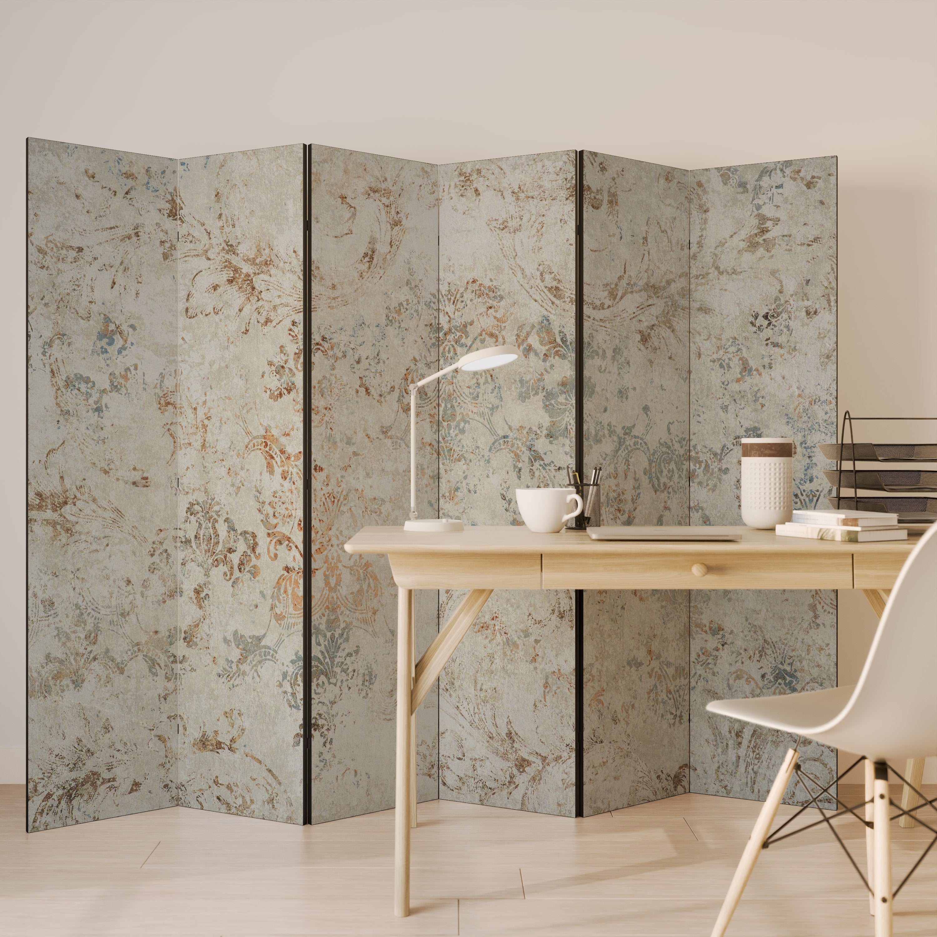 Dekorativ rumsavdelare med 6 paneler FADED ELEGANCE