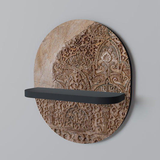 ARABESQUE WHISPERS Oval konsthylla i svart finish