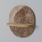 ARABESQUE WHISPERS Oval Art Shelf In Oak Effect
