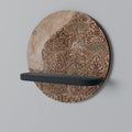 ARABESQUE WHISPERS Round Art Shelf In Black Finish