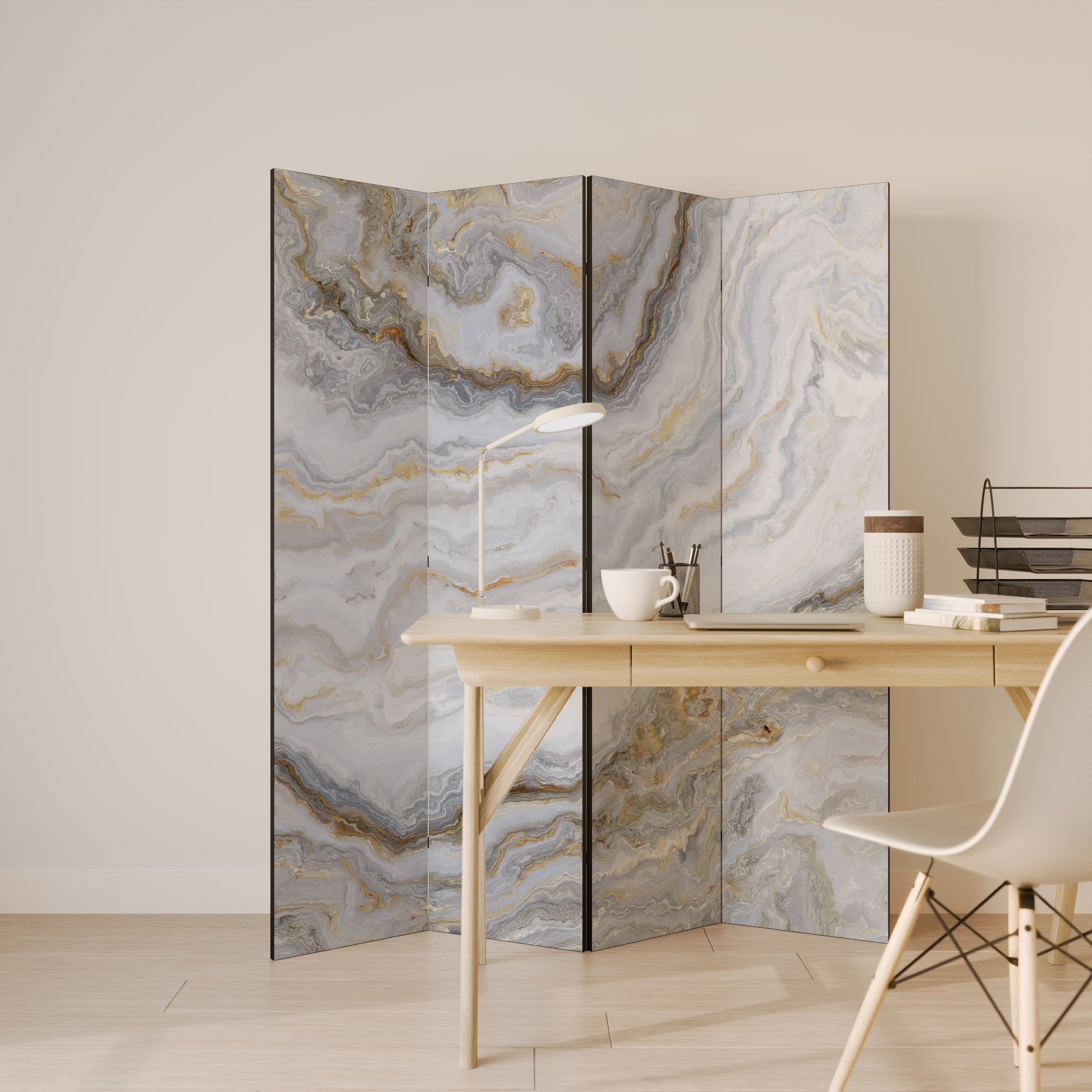 GOLDEN RIDGES Dekorativ rumsavdelare med 4 paneler