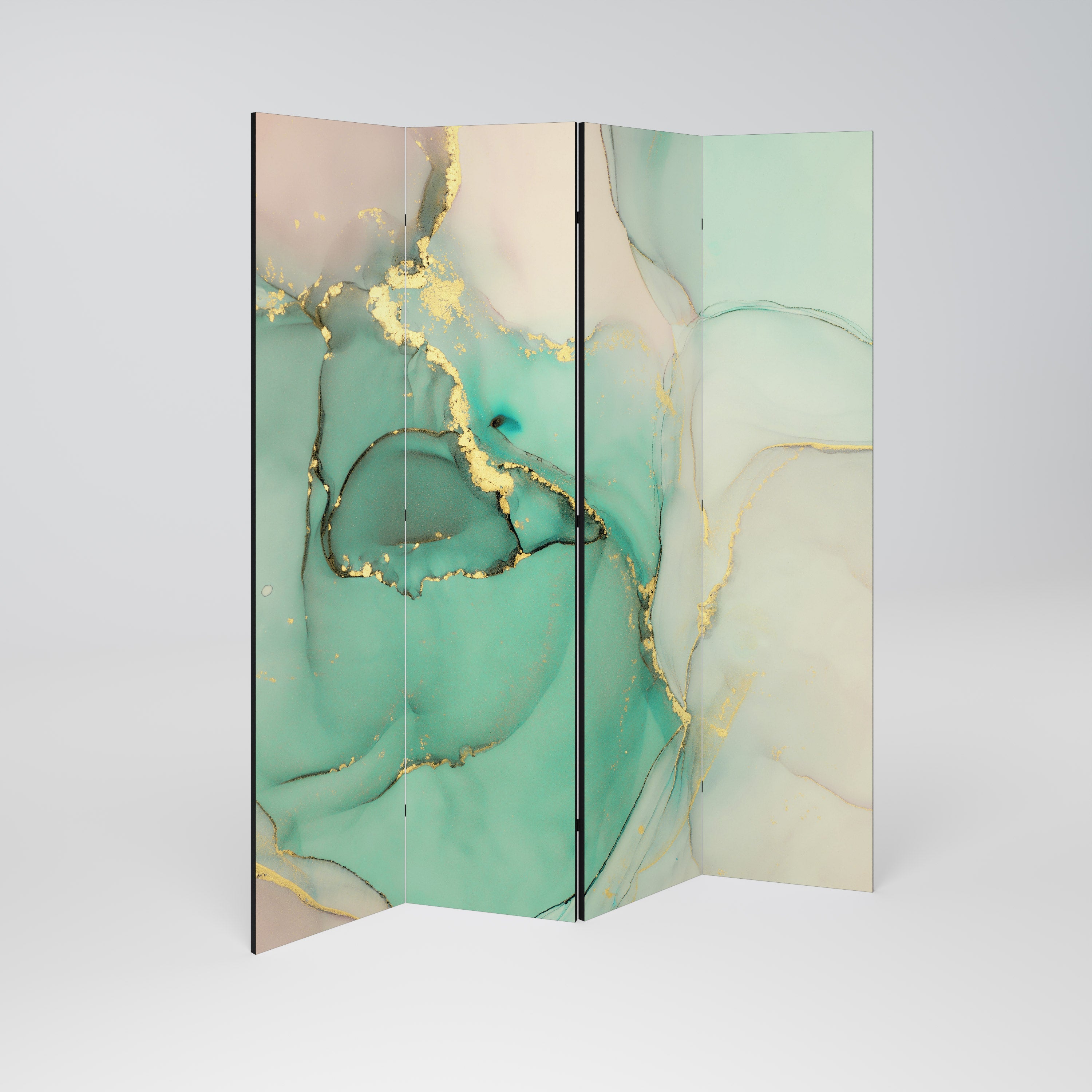 MARBLEIZED MYSTICKE Dekorativ rumsavdelare med 4 paneler