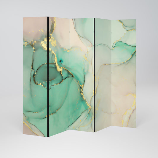 MARBLEIZED MYSTIQUE Decorative 5-Panel Room Divider