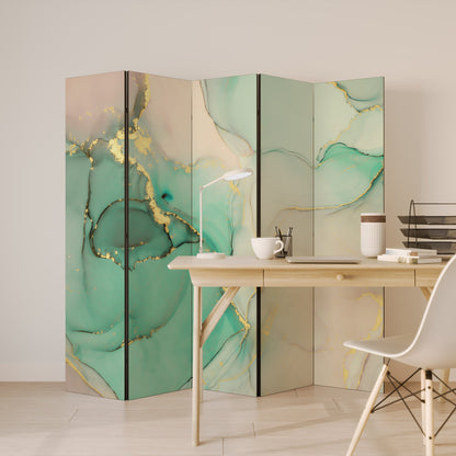 MARBLEIZED MYSTIQUE Decorative 5-Panel Room Divider