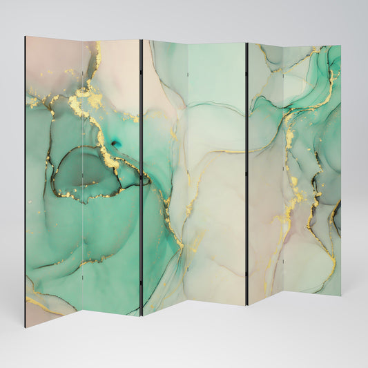 MARBLEIZED MYSTIQUE Decorative 6-Panel Room Divider