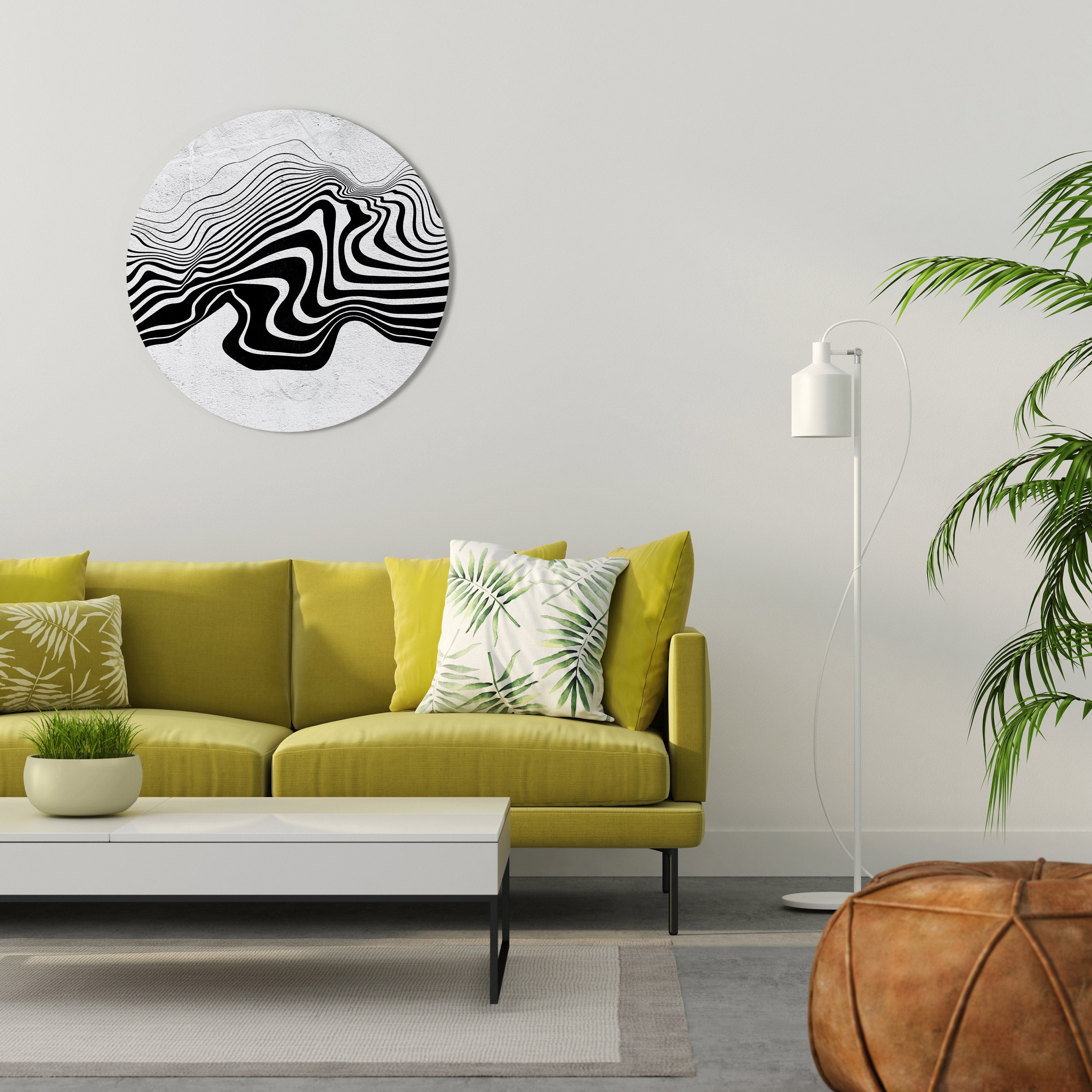 MONOCHROME MIRAGE Round Wall Art