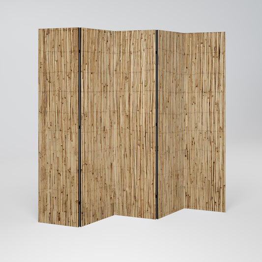 STRAW BOUND DELIGHT Decorative 5-Panel Room Divider