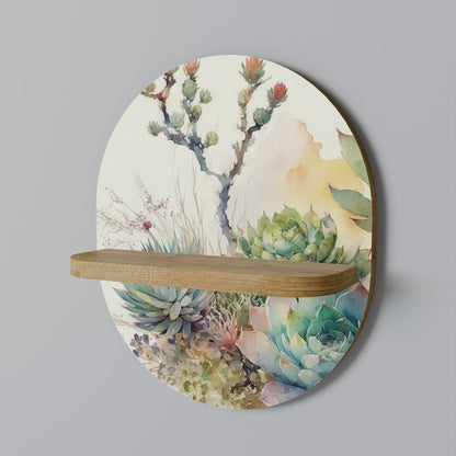 SUCCULENT WHIMSY Oval konsthylla i ekeffekt