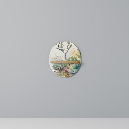 SUCCULENT WHIMSY Oval konsthylla i ekeffekt