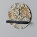 SUCCULENT WHIMSY Round Art Shelf In Black Finish