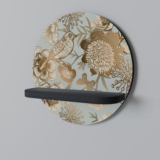 SUCCULENT WHIMSY Rund konsthylla i svart finish