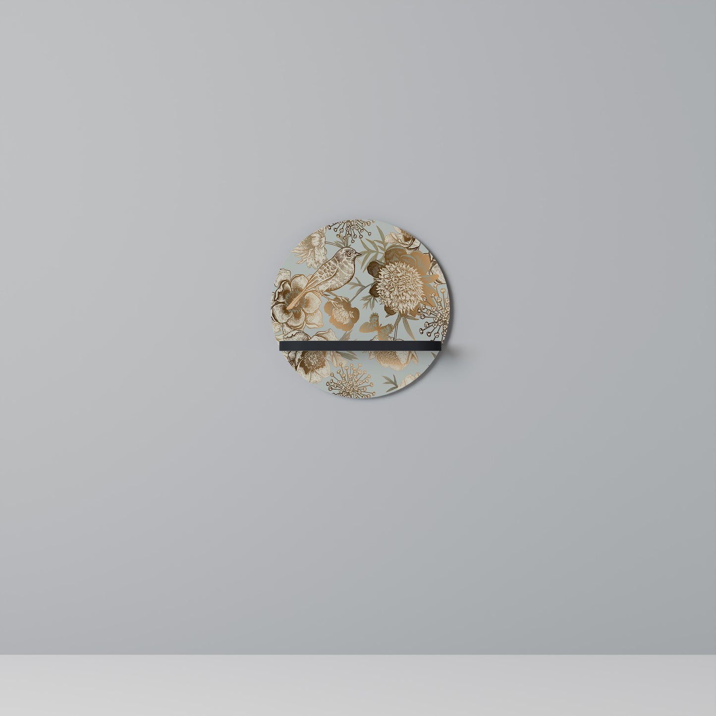 SUCCULENT WHIMSY Rund konsthylla i svart finish